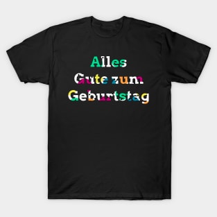 Happy birthday colorful lettering in german T-Shirt